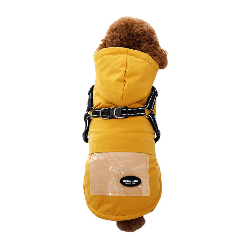 Strap Traction Raincoat For Small And Medium-sized Dogs