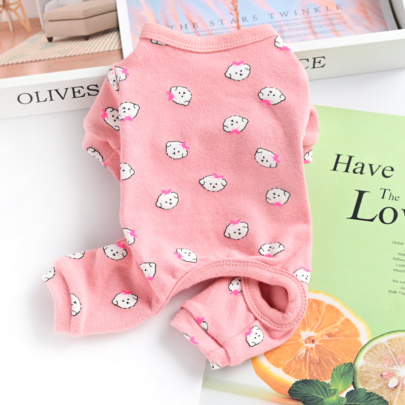 Cotton Cute Pet Pajamas Puppy Dog Clothes Spring And Autumn