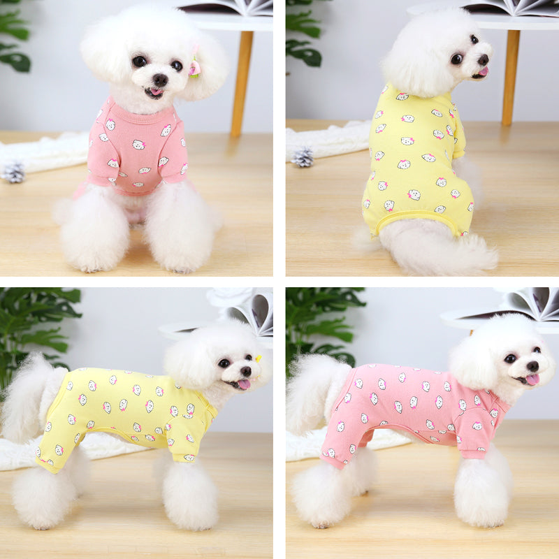 Cotton Cute Pet Pajamas Puppy Dog Clothes Spring And Autumn