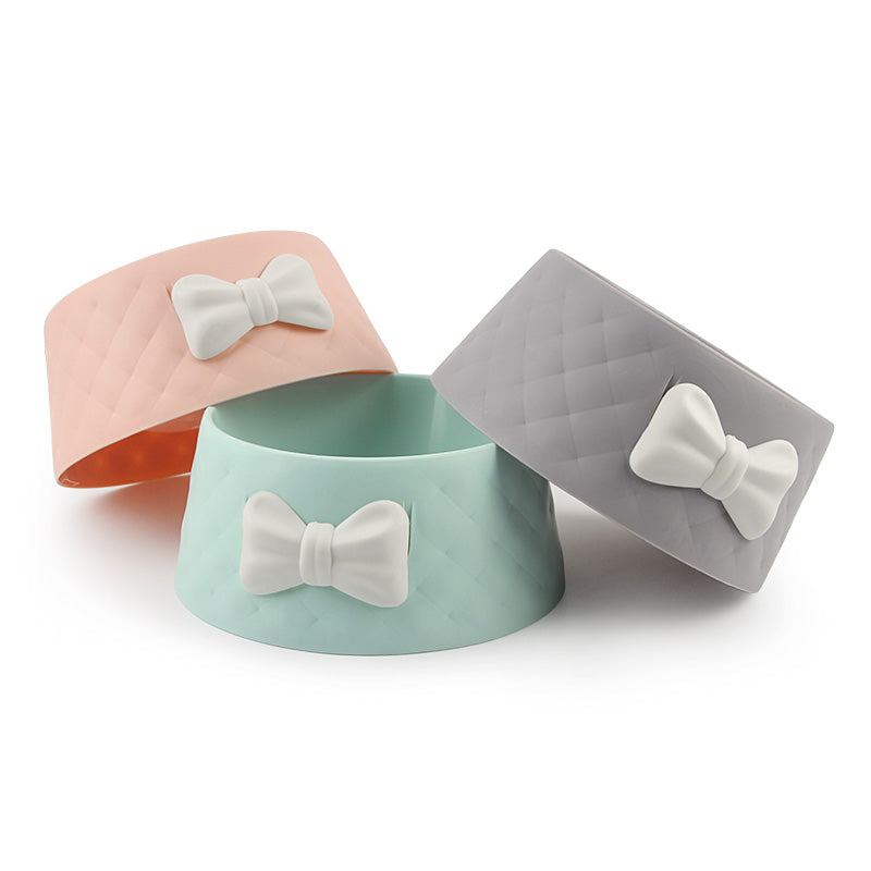 Durable Design Plastic Color Bow cat bowl dog bowl