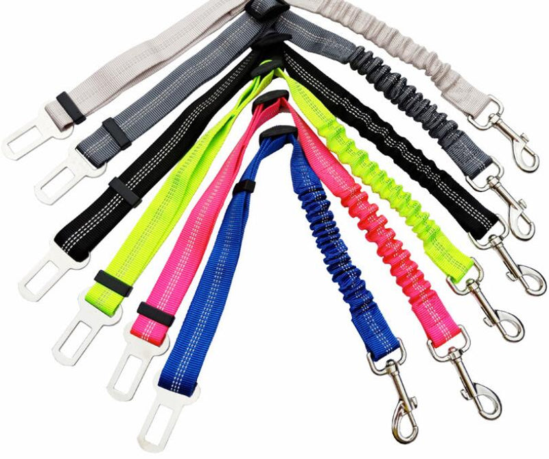 Adjustable Elastic Reflective Safety Rope Dog Car Seatbelt