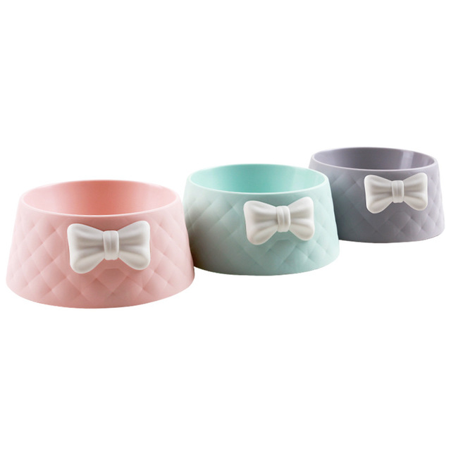 Durable Design Plastic Color Bow cat bowl dog bowl