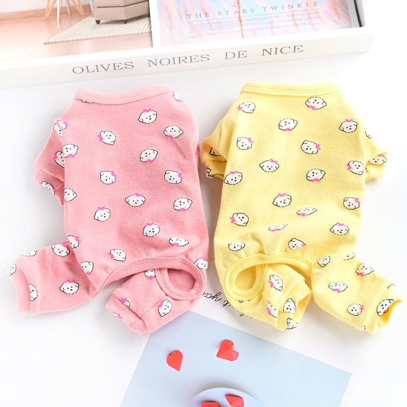 Cotton Cute Pet Pajamas Puppy Dog Clothes Spring And Autumn