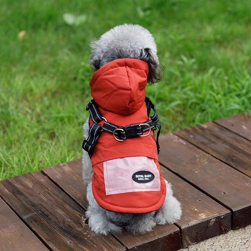 Strap Traction Raincoat For Small And Medium-sized Dogs