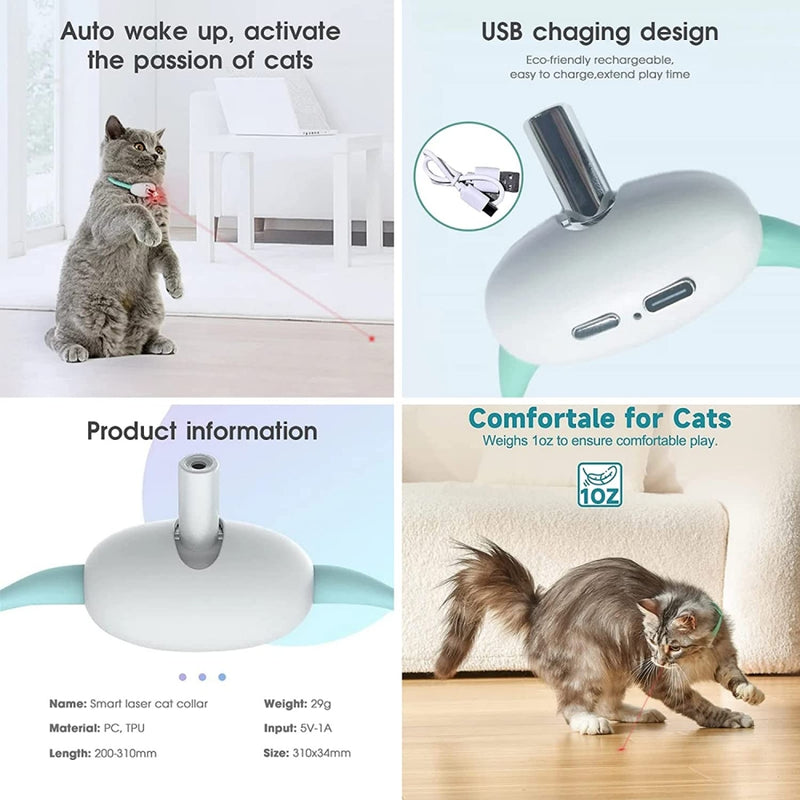 Automatic Cat Toy Smart Laser Teasing Electric Cat Collar  