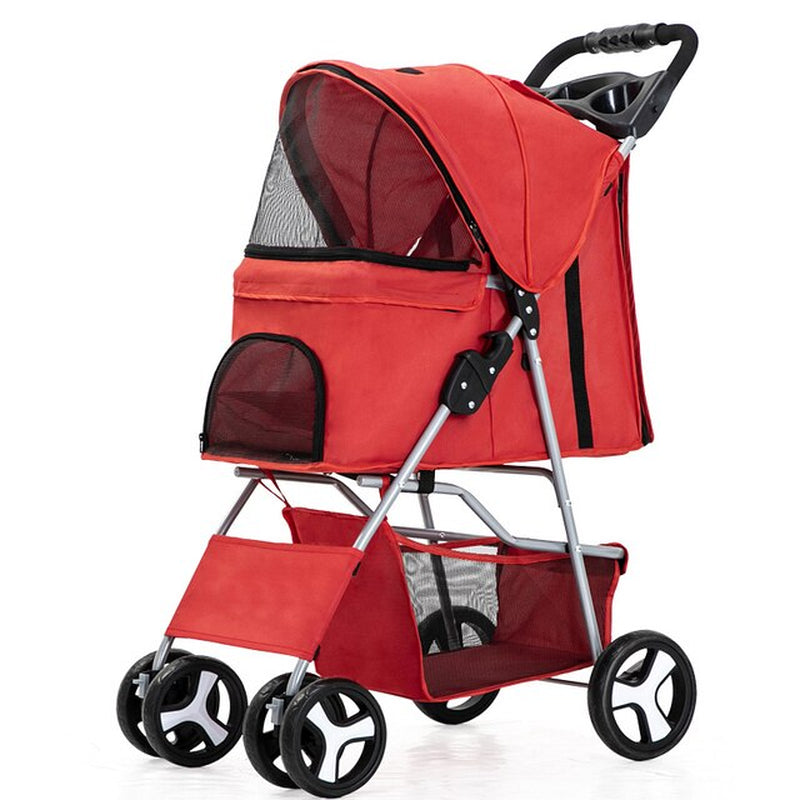 Pet Stroller Carrier for Dogs Detachable Baby Stroller Dog Pull Cart Double Layer Lightweight Four Wheel Shock Absorption