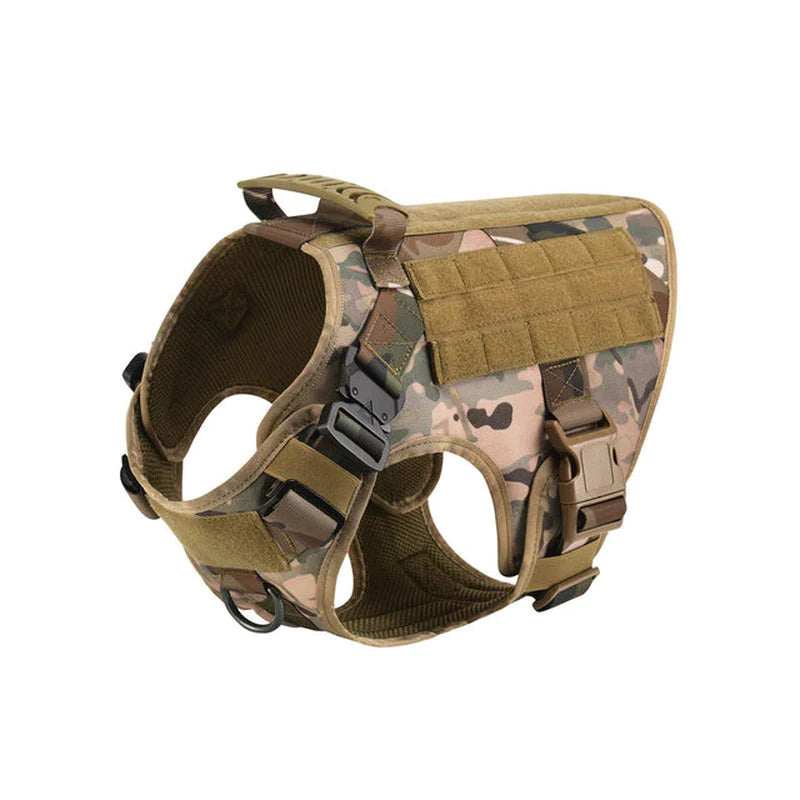 Metal Buckle Tactical Dog Harness MOLLE Pet Train Vest German Shepherd Leash Hound Golden Retriever Labrador Saint Bernard Husky