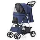 Pet Stroller Carrier for Dogs Detachable Baby Stroller Dog Pull Cart Double Layer Lightweight Four Wheel Shock Absorption