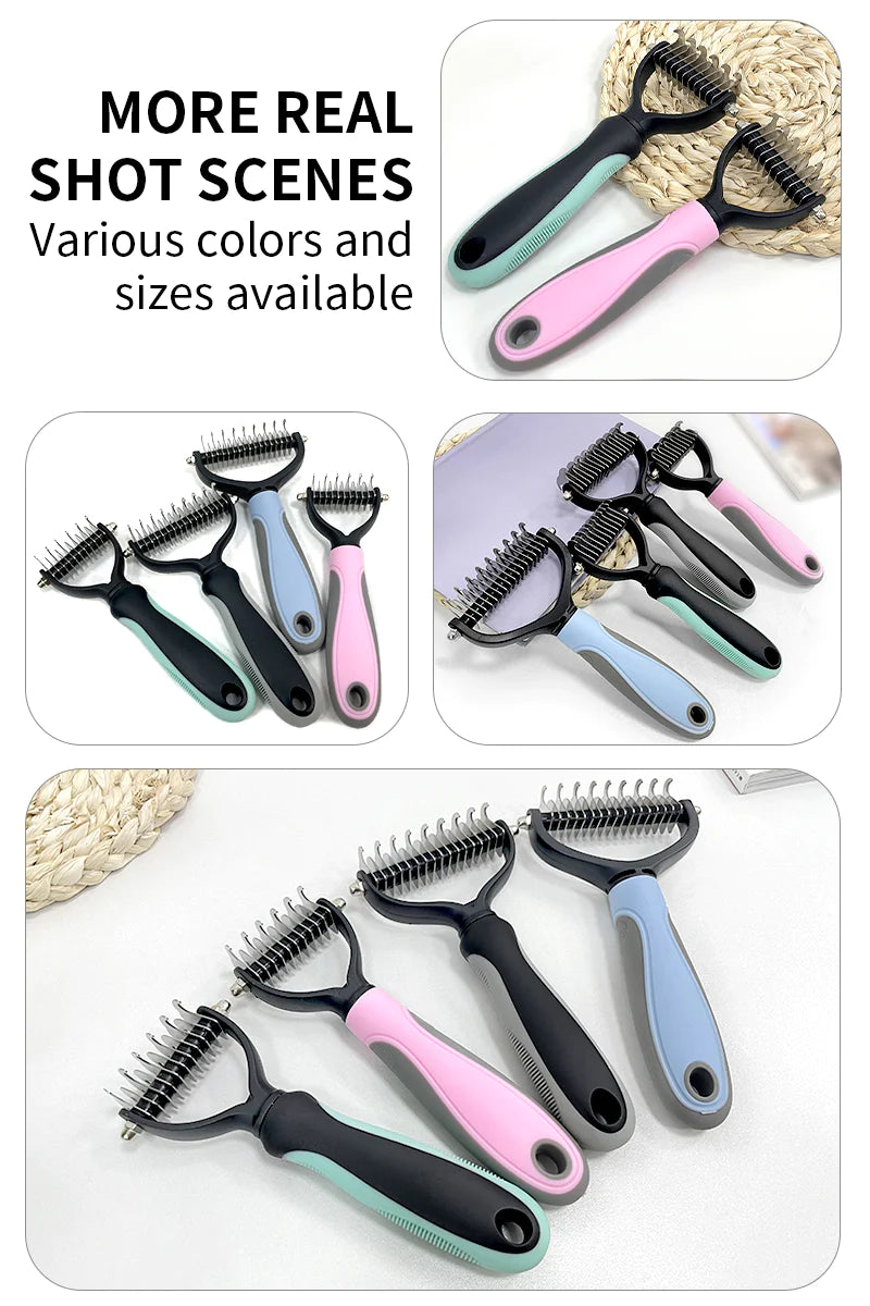 Pet Hair Grooming Tool Pet Hair Removal Comb Cat Dog Brush Puppy Hair Shedding Combs Pet Fur Trimming Dematting Deshedding Brush