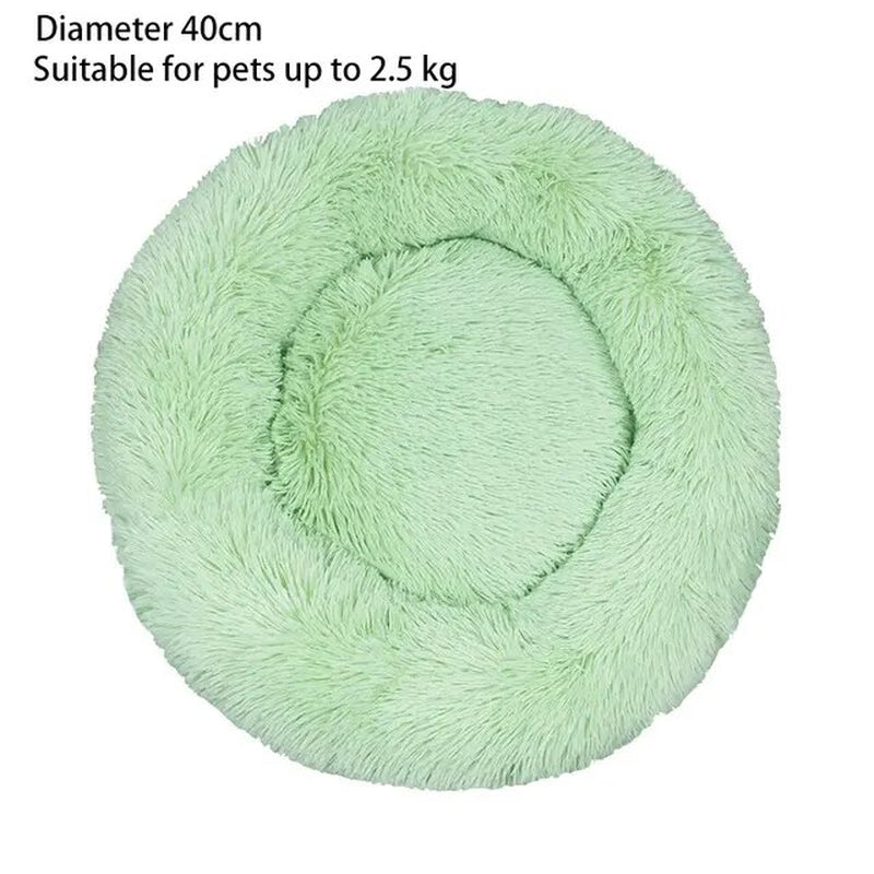 Cat Nest round Soft Shaggy Mat Indoor Dog Cat Bed Pet Supplies Removable Machine Washable Pillow Bed for Small Pets