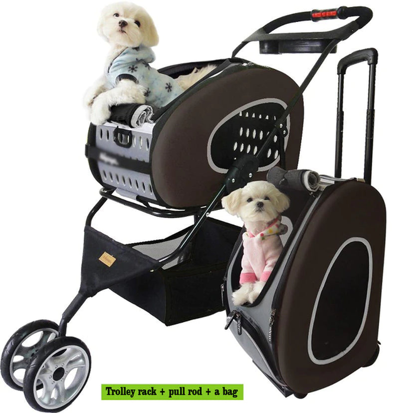 Pet Stroller Trolley Bag Dog Cart Foldable for Dogs Removable It Can Be Used as a Backpack Dog Car Seat Multifunctional Pet Cart