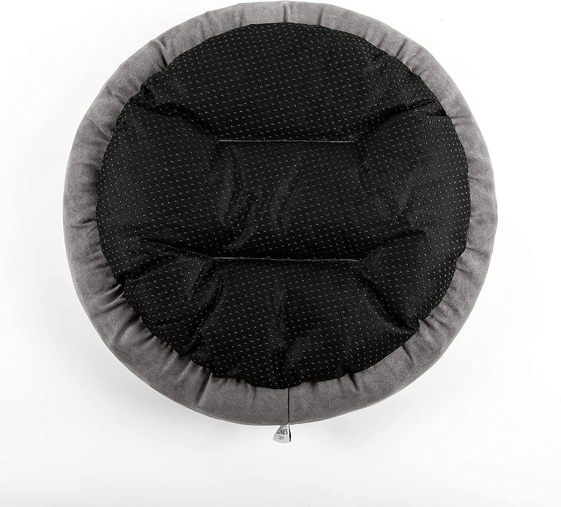 round Donut Cat and Dog Cushion Bed, 20In Pet Bed for Cats or Small Dogs, Anti-Slip & Water-Resistant Bottom, Super Soft Durable Fabric Pet Beds, Washable Luxury Cat & Dog Bed Gray