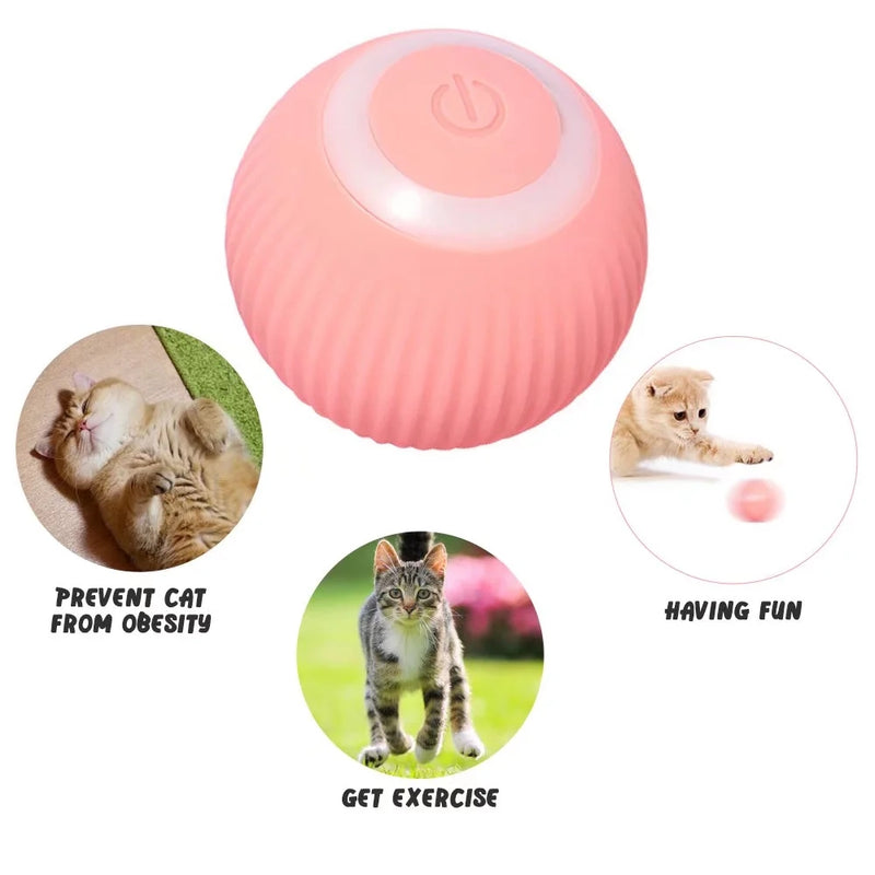 Smart Cat Toys Rolling Ball Rechargeable Electic Interactive Toys for Cats Training Self-Moving Funny Accessories for Kitten Pet