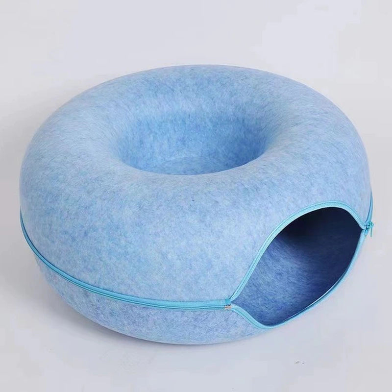 Felt Pet Cat House Cat Tunnel Bed Cats Interactive Toys Funny Kitten Large Cat Exercising Toy Removable Pet Products Cat Villa