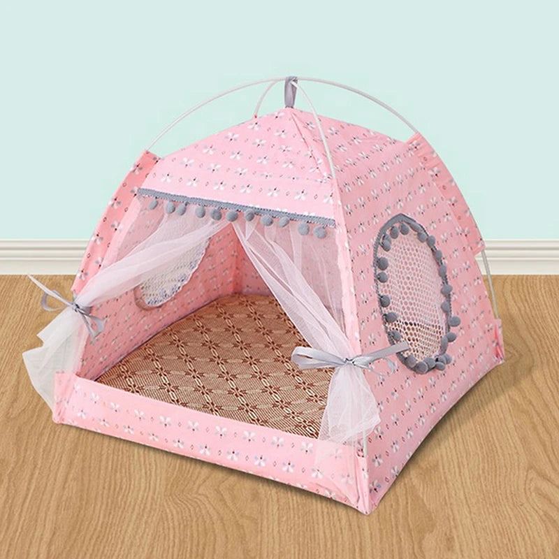 Cat Bed Foldable Cats Tent Dog House Bed Kitten Dog Basket Beds Cute Cat Houses Home Cushion Pet Kennel Products Sweet Princess