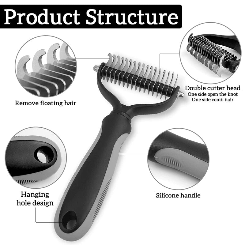 Pet Hair Grooming Tool Pet Hair Removal Comb Cat Dog Brush Puppy Hair Shedding Combs Pet Fur Trimming Dematting Deshedding Brush