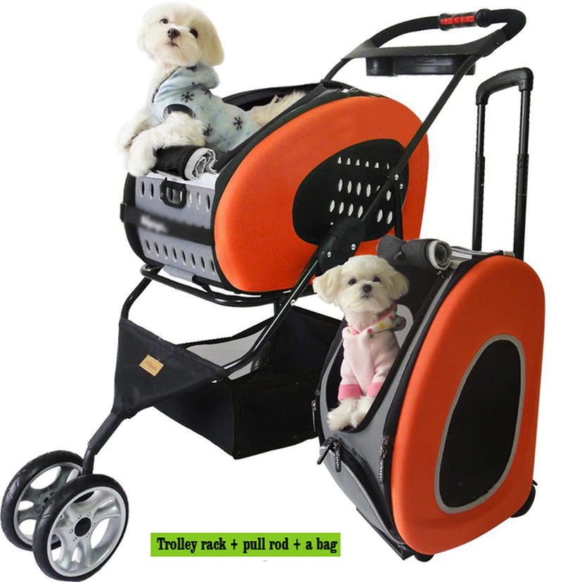 Pet Stroller Trolley Bag Dog Cart Foldable for Dogs Removable It Can Be Used as a Backpack Dog Car Seat Multifunctional Pet Cart