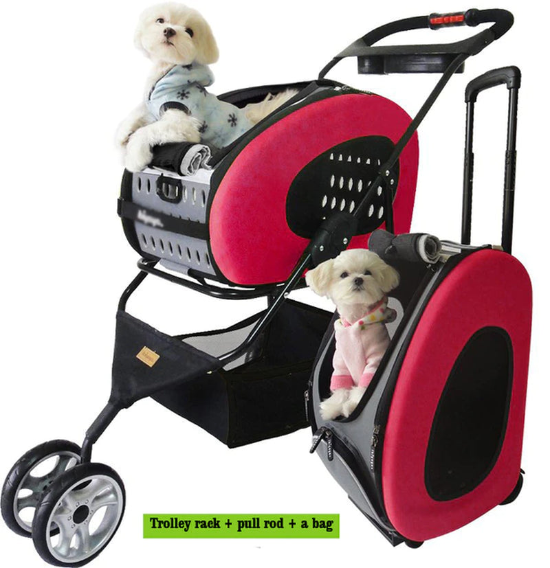 Pet Stroller Trolley Bag Dog Cart Foldable for Dogs Removable It Can Be Used as a Backpack Dog Car Seat Multifunctional Pet Cart