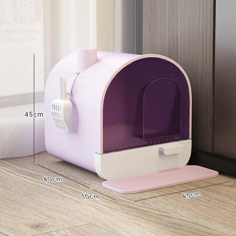 Fully Enclosed Cat Litter Box Oversized Deodorant Cat Toilet Internet Celebrity Drawer Cat Poop Basin Anti-Sand Anti-Splash