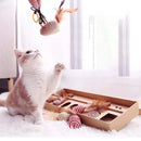 "Interactive Feather Fishing Rod Set for Cats - Fun and Cute Pet Toy with Mouse Paw Games - Durable Wooden Stick - High-Quality Linen Material - Ideal for Pet Entertainment - Dropship Available"