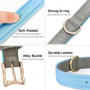 Genuine Leather Dog Collars Classic Soft Padded Leather Collar Stylish Breathable Dog Collar for Small Medium Large Dogs
