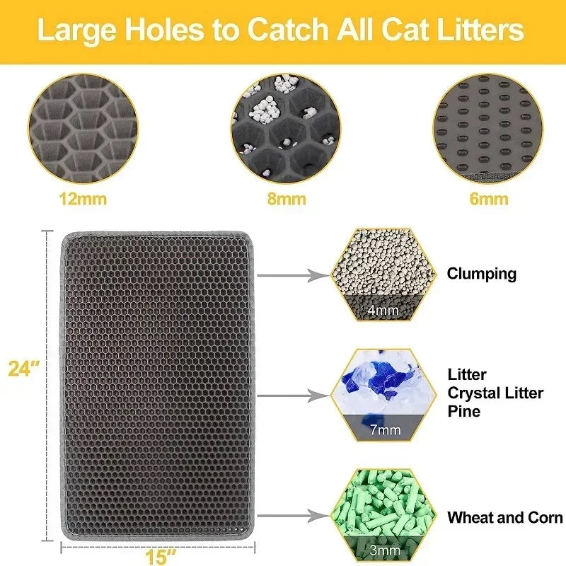 Cat Accessories Double-Layer Non-Slip Big Cat Litter Mat Pet Litter Box Filter Matwear Resistant Cat Litter Mat Free Shipping