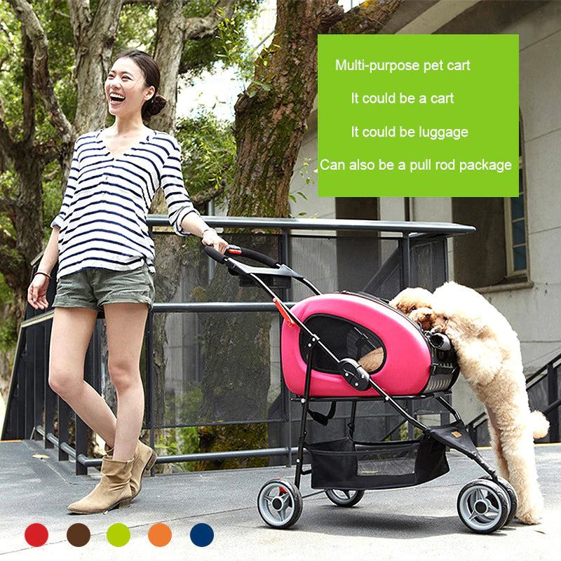 Pet Stroller Trolley Bag Dog Cart Foldable for Dogs Removable It Can Be Used as a Backpack Dog Car Seat Multifunctional Pet Cart