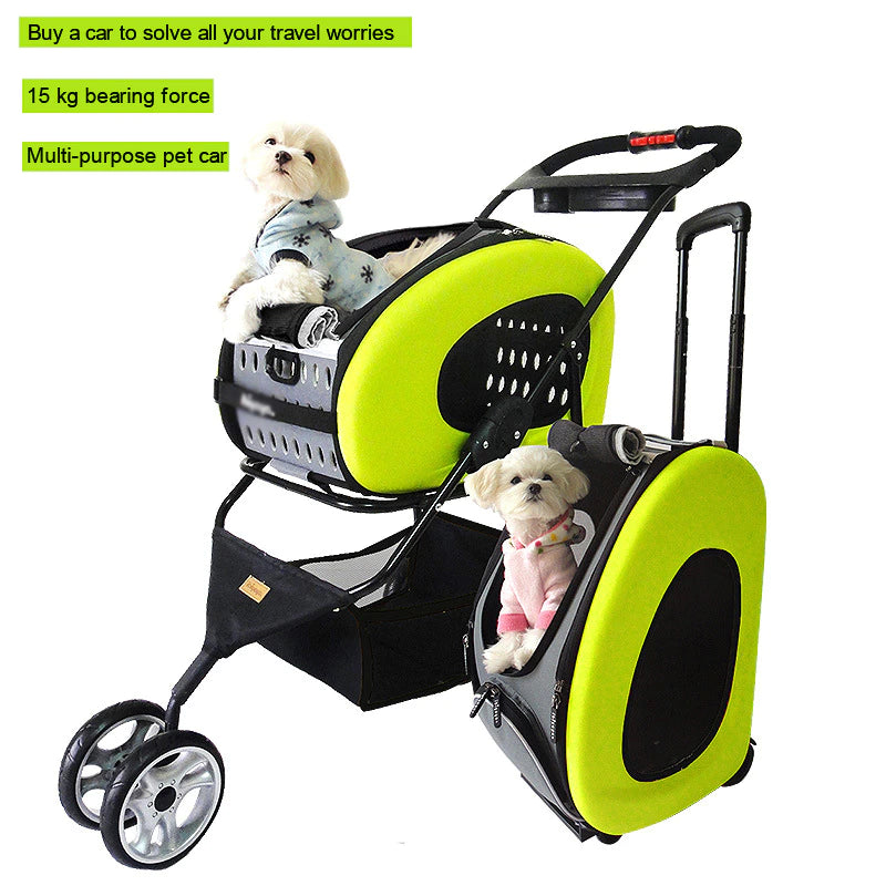 Pet Stroller Trolley Bag Dog Cart Foldable for Dogs Removable It Can Be Used as a Backpack Dog Car Seat Multifunctional Pet Cart