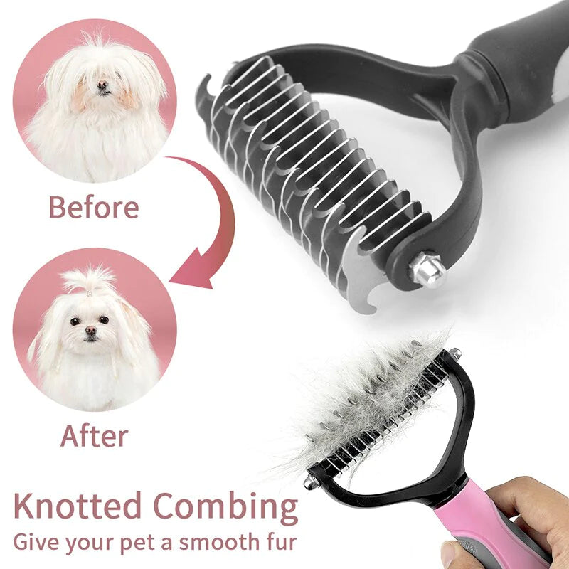 Pet Hair Grooming Tool Pet Hair Removal Comb Cat Dog Brush Puppy Hair Shedding Combs Pet Fur Trimming Dematting Deshedding Brush