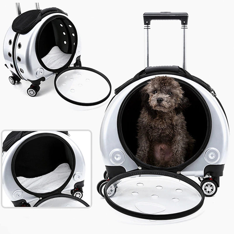 Pet Trolley Case Dog Backpack Carry Cart Outdoor Breathable Backpack for Pet Travel Portable Dog Bag Outdoor Travel Pets Carrier