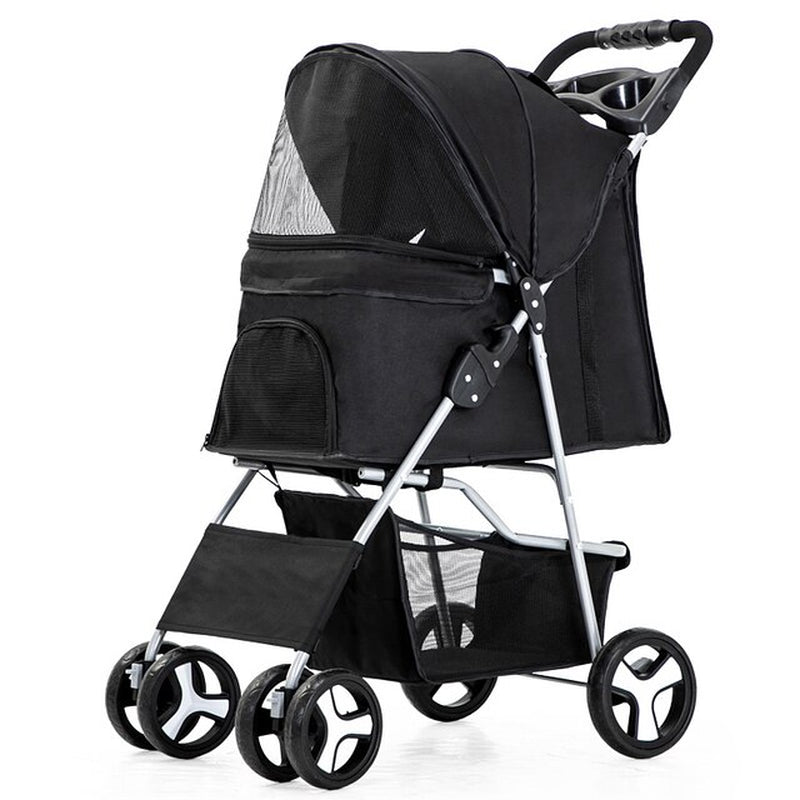 Pet Stroller Carrier for Dogs Detachable Baby Stroller Dog Pull Cart Double Layer Lightweight Four Wheel Shock Absorption