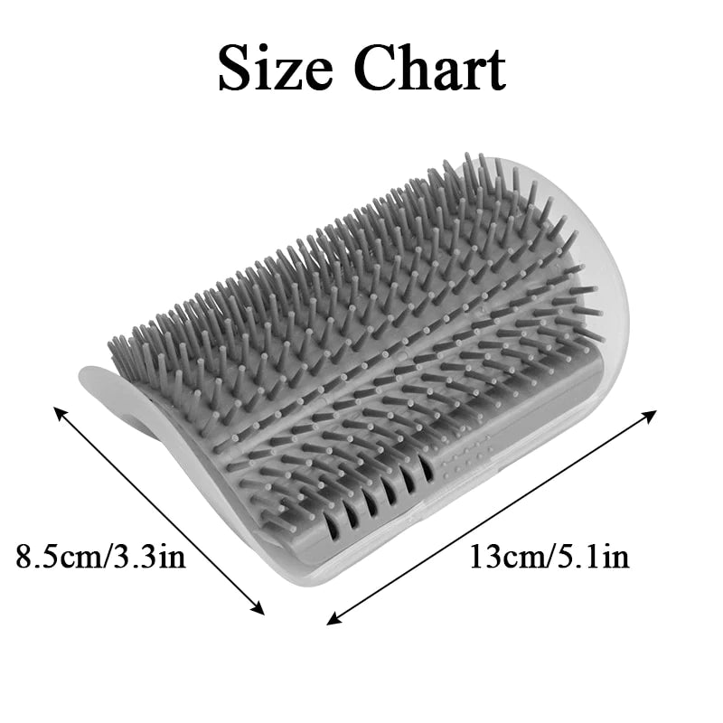 Cat Self Groomer with Catnip Soft Cats Wall Corner Massage Cat Comb Brush Rubs the Face with a Tickling Comb Pet Grooming Supply