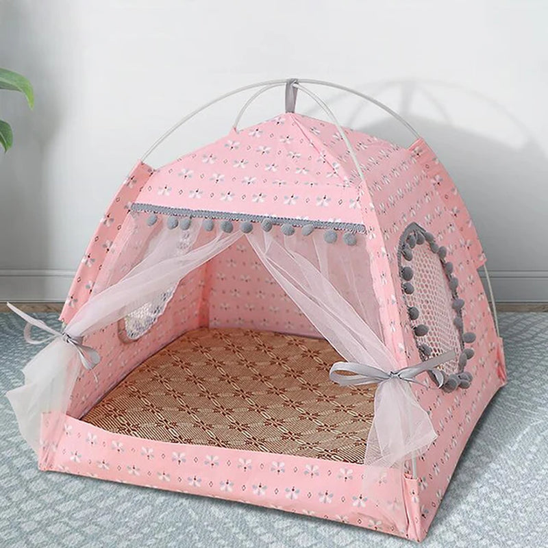 Cat Bed Foldable Cats Tent Dog House Bed Kitten Dog Basket Beds Cute Cat Houses Home Cushion Pet Kennel Products Sweet Princess